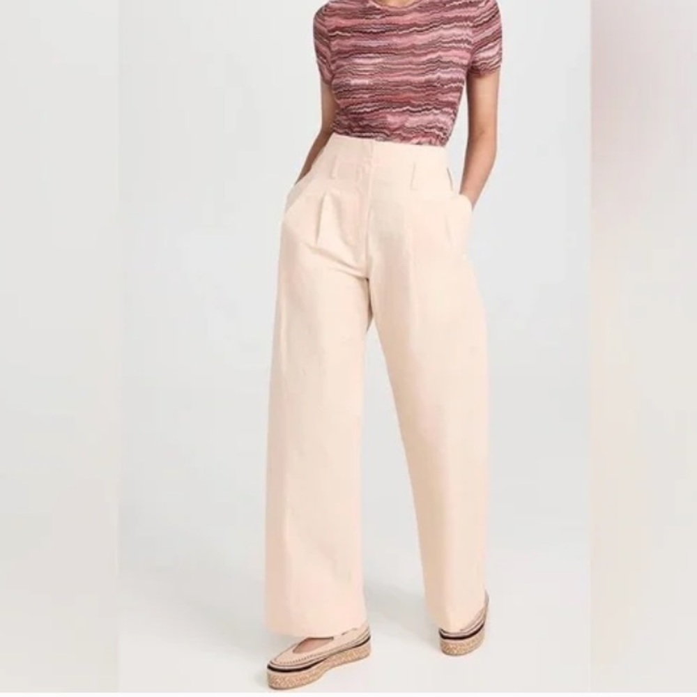 Ulla Johnson Size 0 Pasquale Ultra Wide Leg Pleat Front Pants in Petal Pink